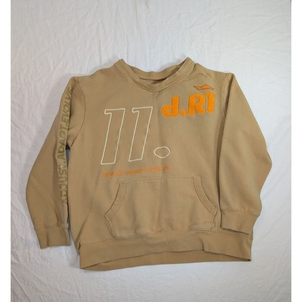 d.RT men's size large tan orange crew neck pocket sweatshirt I2